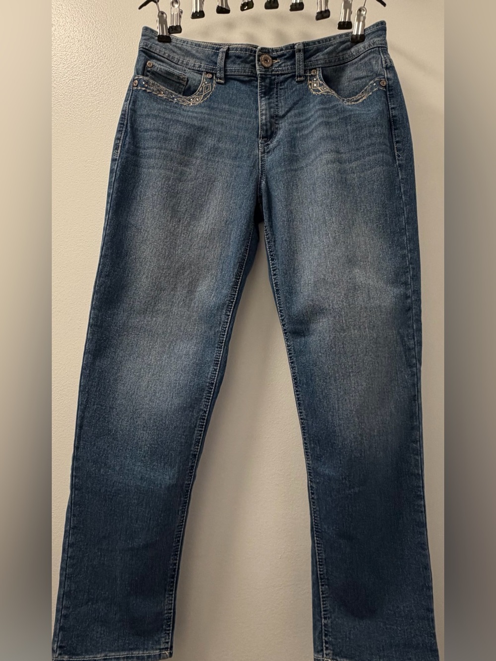 Jordache Women’s Blue Stretch Straight Leg Jeans Size: US 10